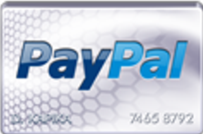 Partial PayPal logo with hexagonal background pattern.